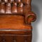 Antique English Edwardian Leather Button Back 2-Seater Sofa, 1890s 10