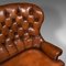 Antique English Edwardian Leather Button Back 2-Seater Sofa, 1890s, Image 9