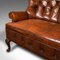 Antikes englisches edwardianisches 2-Sitzer Ledersofa mit Knopfleiste, 1890er 11