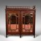 Antique English Victorian Mirrored Duet Cabinet in Walnut 1