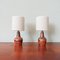 Brown and Orange Ceramic Table Lamps attributed to Secla, 1960s, Set of 2 1