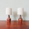 Lampes de Bureau en Céramique Marron et Orange attribuées à Secla, 1960s, Set de 2 1