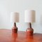 Lámparas de mesa de cerámica en marrón y naranja atribuidas a Secla, años 60. Juego de 2, Imagen 5