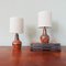 Brown and Orange Ceramic Table Lamps attributed to Secla, 1960s, Set of 2 3