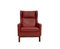 Danish High Back Armchair in Red Leather and Oak by Mogens Hansen, 1960s 1