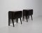 Vintage Bedside Tables in Black Lacquered Wood, 1950s, Set of 2 5