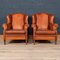 20th Century Dutch Sheepskin Leather Wingback Club Chairs, Set of 2 37