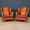 20th Century Dutch Sheepskin Leather Wingback Club Chairs, Set of 2, Image 38