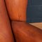 20th Century Dutch Sheepskin Leather Wingback Club Chairs, Set of 2 9