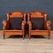 20th Century Dutch Sheepskin Leather Wingback Club Chairs, Set of 2, Image 33