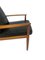 Mid-Century Danish Teak and Black Leather Armchair by Grete Jalk for France & Søn, 1960s 9