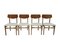 British Teak, Beech & Grey Wool Dining Chairs, 1960s, Set of 4 1