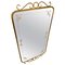 Mid-Century Modern Brass and Etched Glass Wall Mirror in the style of Gio Ponti, 1950s 1