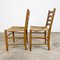 Vintage Beech Farmhouse Dining Set with Cane Seating, Set of 5 5