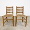 Vintage Beech Farmhouse Dining Set with Cane Seating, Set of 5 6