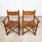 Vintage Cognac Leather Safari Director Chairs, Set of 2 7