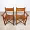 Vintage Cognac Leather Safari Director Chairs, Set of 2, Image 7