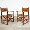 Vintage Cognac Leather Safari Director Chairs, Set of 2 1