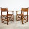 Vintage Cognac Leather Safari Director Chairs, Set of 2, Image 1