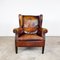 Poltrona Wingback Goor vintage in pelle di pecora, Immagine 5