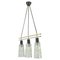 Triple Light Hanging Lamp in Brass Chrome and Clear Glass, 1960s, Image 1