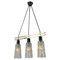 Triple Light Hanging Lamp in Brass Chrome and Clear Glass, 1960s, Image 10