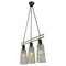 Triple Light Hanging Lamp in Brass Chrome and Clear Glass, 1960s 4