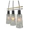 Triple Light Hanging Lamp in Brass Chrome and Clear Glass, 1960s, Image 5