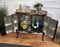 Mid-Century Italian Regency Walnut Burl & Mirror Mosaic Dry Bar Cabinet, 1950s 5