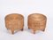 Runde Rattan Poufs mit Teak Beinen, Italien, 1970er, 2er Set 9