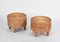 Runde Rattan Poufs mit Teak Beinen, Italien, 1970er, 2er Set 12