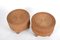 Round Rattan Poufs with Teak Legs, Italy, 1970s, Set of 2, Image 13