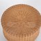 Pouf rotondi in vimini con gambe in teak, Italia, anni '70, set di 2, Immagine 6