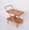Cherry Wood and Metal Serving Bar Cart by Cesare Lacca, Italy, 1950s 2