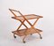 Cherry Wood and Metal Serving Bar Cart by Cesare Lacca, Italy, 1950s 9