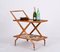 Cherry Wood and Metal Serving Bar Cart by Cesare Lacca, Italy, 1950s, Image 10