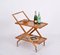 Cherry Wood and Metal Serving Bar Cart by Cesare Lacca, Italy, 1950s 4