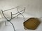 Mid-Century French Green Folding Body Table with Brass Tray, 1950s, Image 7