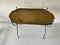 Mid-Century French Green Folding Body Table with Brass Tray, 1950s 4