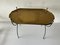 Mid-Century French Green Folding Body Table with Brass Tray, 1950s, Image 4