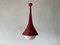 German Red Wicker and Glass Pendant Lamp, 1950s 10