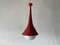 German Red Wicker and Glass Pendant Lamp, 1950s, Image 10