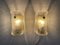 German Ice Glass and Brass Sconces by Limburg, 1960s, Set of 2 1