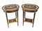 French Empire Style Oval Lacquer Side Tables, Set of 2 1