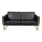 CH-102 2-Seater Sofa in Black Patinated Leather by Hans J. Wegner for Carl Hansen & Søn 1