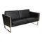 CH-102 2-Seater Sofa in Black Patinated Leather by Hans J. Wegner for Carl Hansen & Søn, Image 2