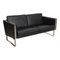 CH-102 2-Sitzer Sofa aus schwarz patiniertem Leder von Hans J. Wegner für Carl Hansen & Søn 2