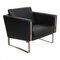 Poltrona Ch-101 in pelle patinata nera di Hans J. Wegner per Carl Hansen & Son, Immagine 3