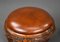 19th Century Walnut & Brown Leather Footstools, 1880, Set of 2 5