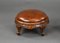 19th Century Walnut & Brown Leather Footstools, 1880, Set of 2 2